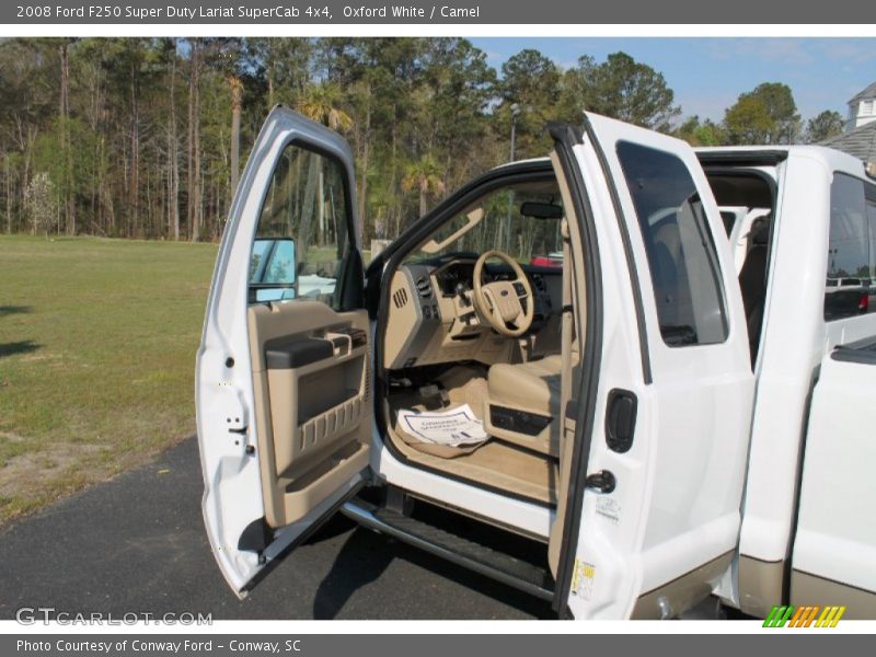 Oxford White / Camel 2008 Ford F250 Super Duty Lariat SuperCab 4x4