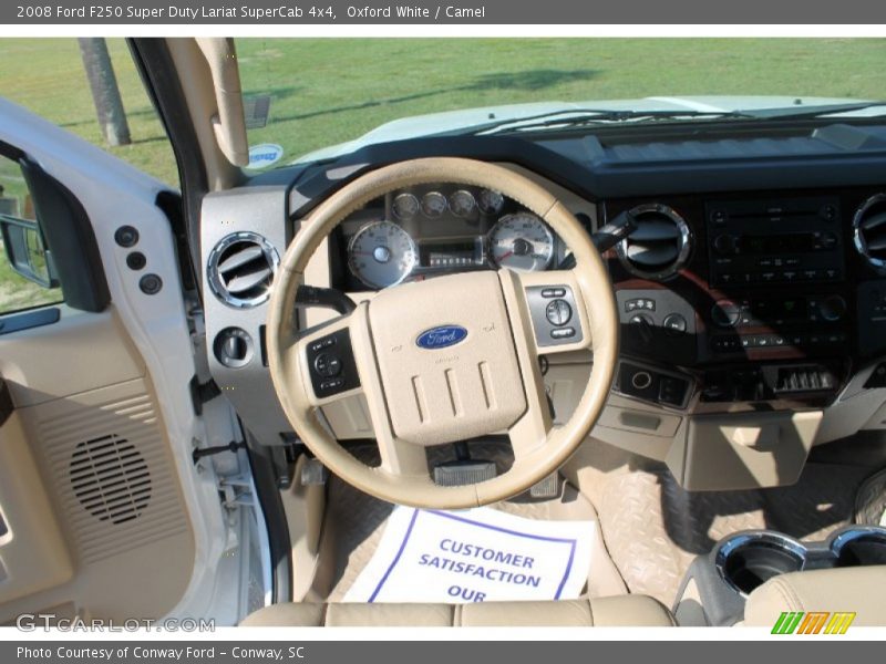 Oxford White / Camel 2008 Ford F250 Super Duty Lariat SuperCab 4x4