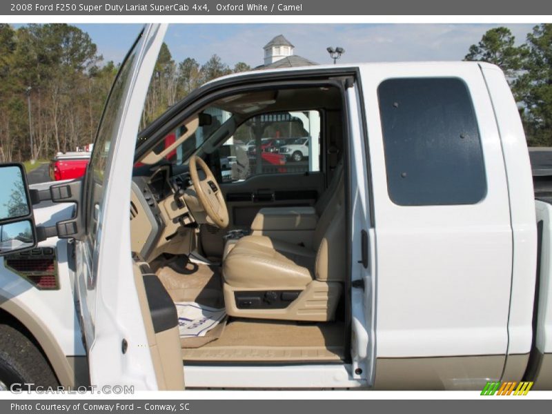 Oxford White / Camel 2008 Ford F250 Super Duty Lariat SuperCab 4x4