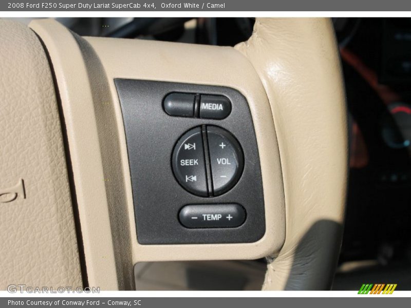 Oxford White / Camel 2008 Ford F250 Super Duty Lariat SuperCab 4x4