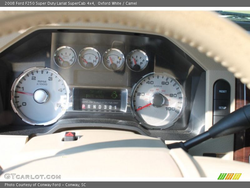 Oxford White / Camel 2008 Ford F250 Super Duty Lariat SuperCab 4x4