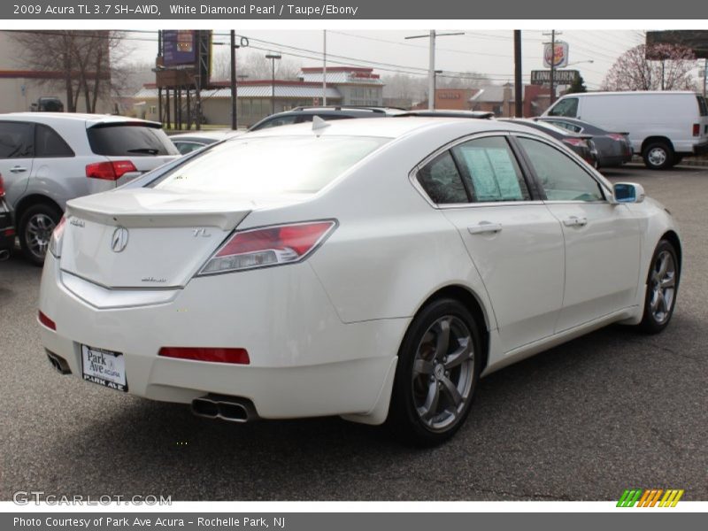 White Diamond Pearl / Taupe/Ebony 2009 Acura TL 3.7 SH-AWD