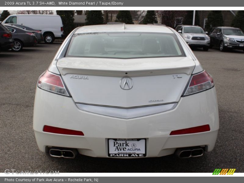 White Diamond Pearl / Taupe/Ebony 2009 Acura TL 3.7 SH-AWD
