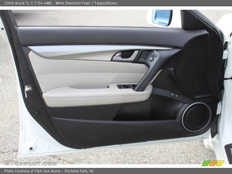 White Diamond Pearl / Taupe/Ebony 2009 Acura TL 3.7 SH-AWD