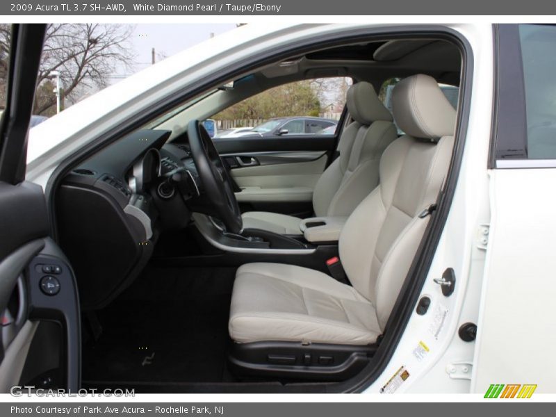 White Diamond Pearl / Taupe/Ebony 2009 Acura TL 3.7 SH-AWD