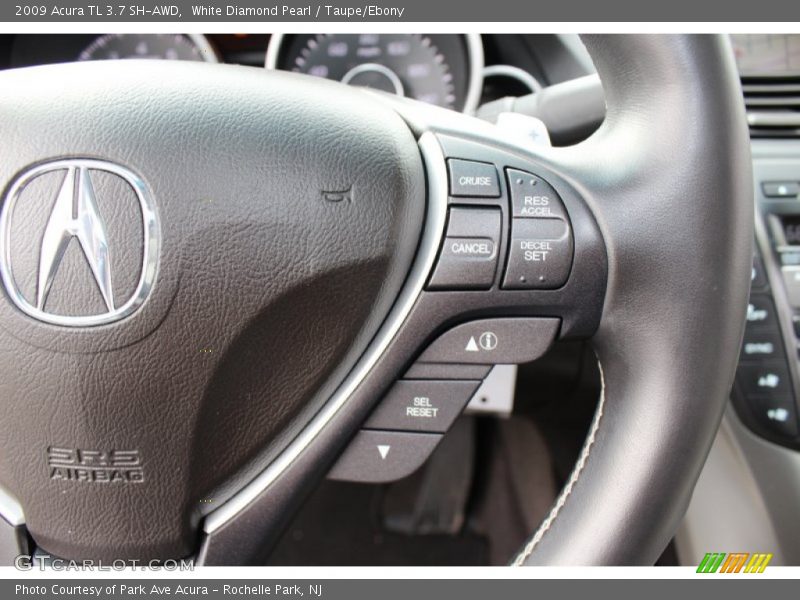 White Diamond Pearl / Taupe/Ebony 2009 Acura TL 3.7 SH-AWD