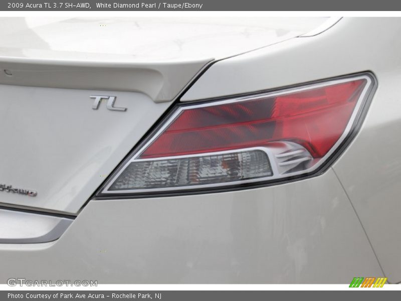 White Diamond Pearl / Taupe/Ebony 2009 Acura TL 3.7 SH-AWD