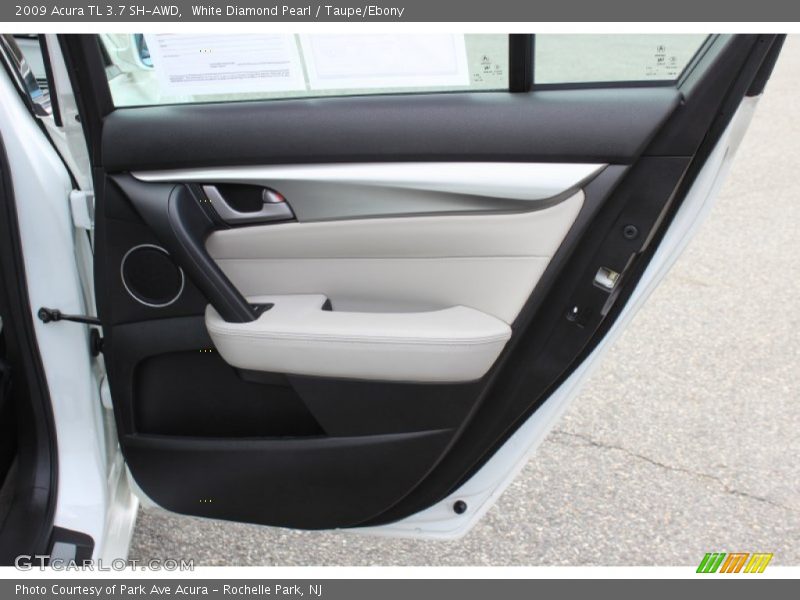 White Diamond Pearl / Taupe/Ebony 2009 Acura TL 3.7 SH-AWD