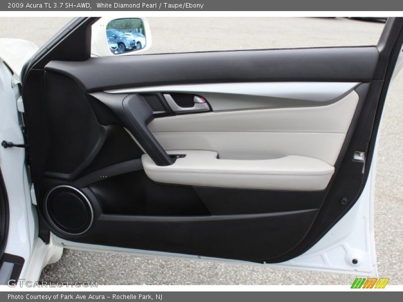 White Diamond Pearl / Taupe/Ebony 2009 Acura TL 3.7 SH-AWD