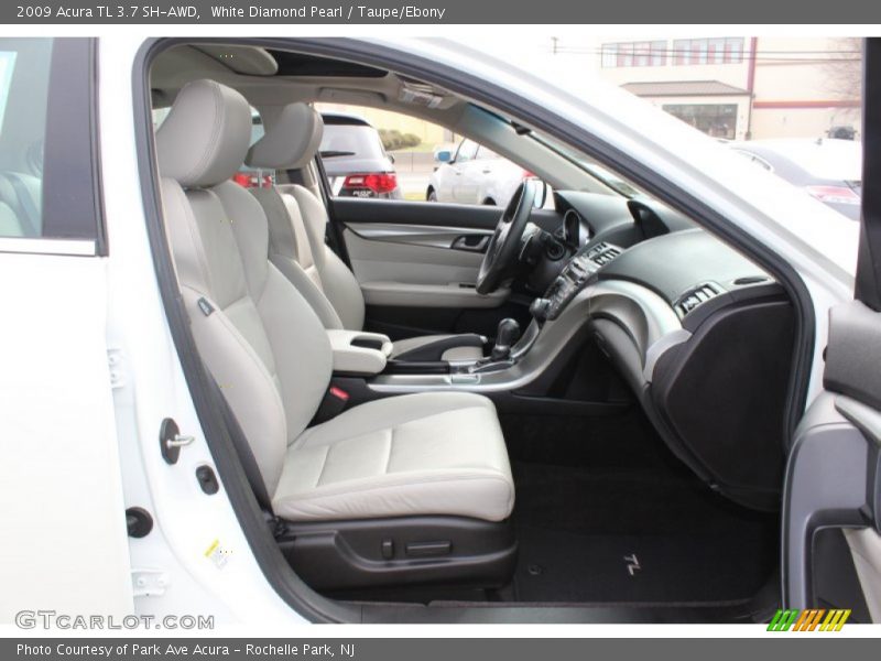 White Diamond Pearl / Taupe/Ebony 2009 Acura TL 3.7 SH-AWD