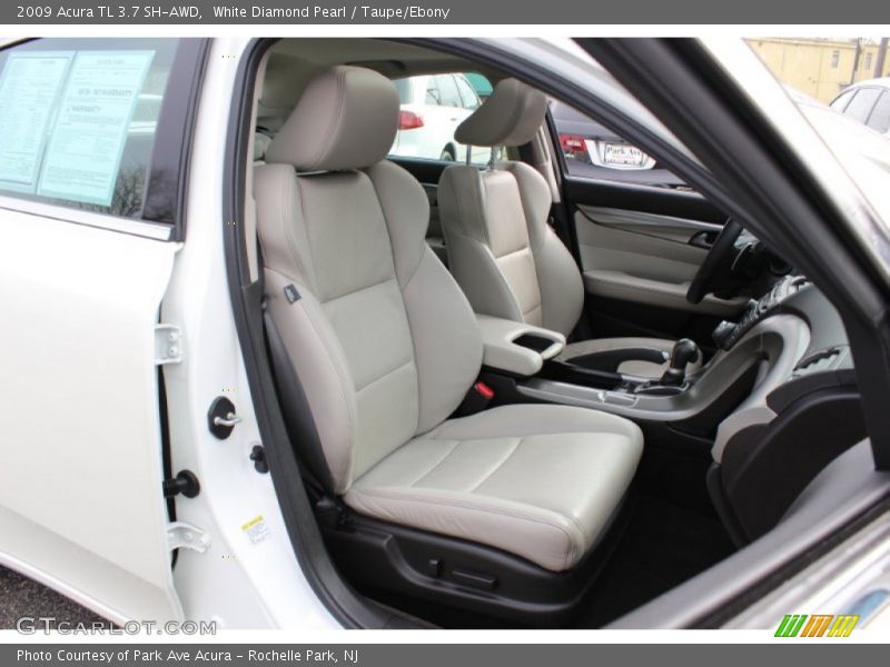 White Diamond Pearl / Taupe/Ebony 2009 Acura TL 3.7 SH-AWD