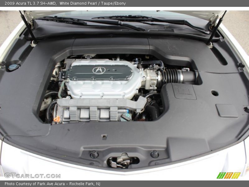 White Diamond Pearl / Taupe/Ebony 2009 Acura TL 3.7 SH-AWD