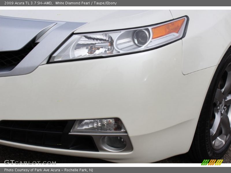 White Diamond Pearl / Taupe/Ebony 2009 Acura TL 3.7 SH-AWD