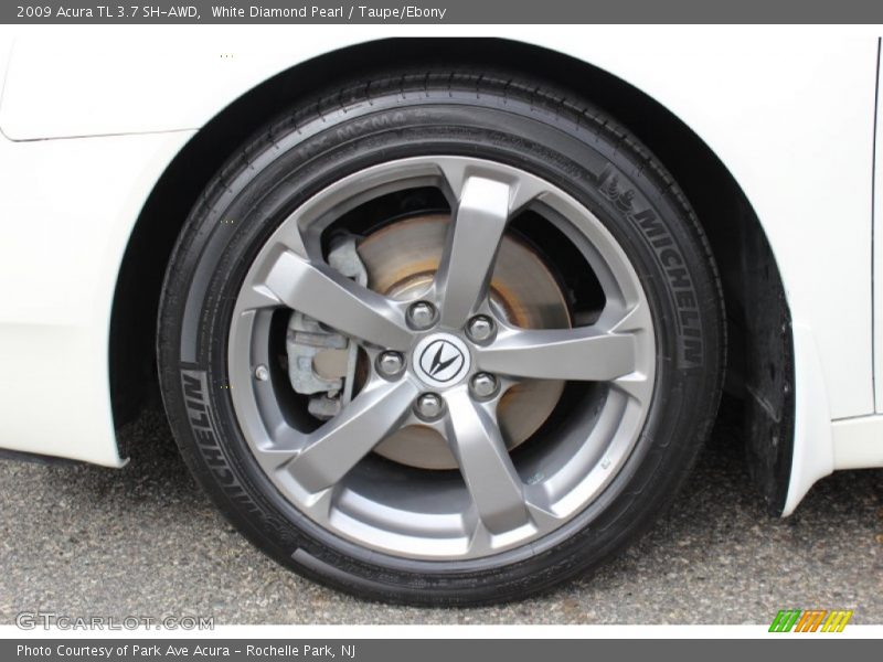 White Diamond Pearl / Taupe/Ebony 2009 Acura TL 3.7 SH-AWD