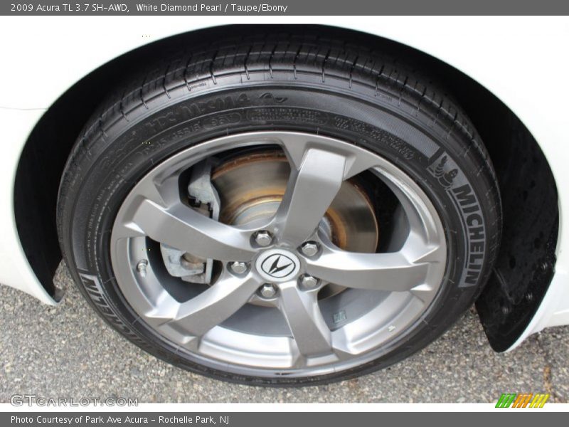 White Diamond Pearl / Taupe/Ebony 2009 Acura TL 3.7 SH-AWD