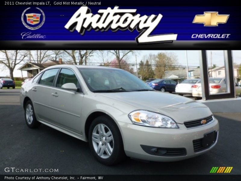Gold Mist Metallic / Neutral 2011 Chevrolet Impala LT