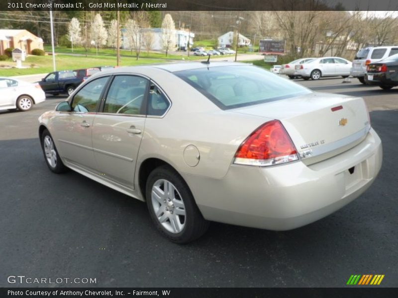 Gold Mist Metallic / Neutral 2011 Chevrolet Impala LT