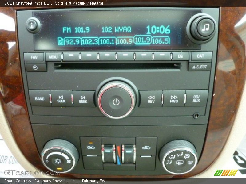 Gold Mist Metallic / Neutral 2011 Chevrolet Impala LT