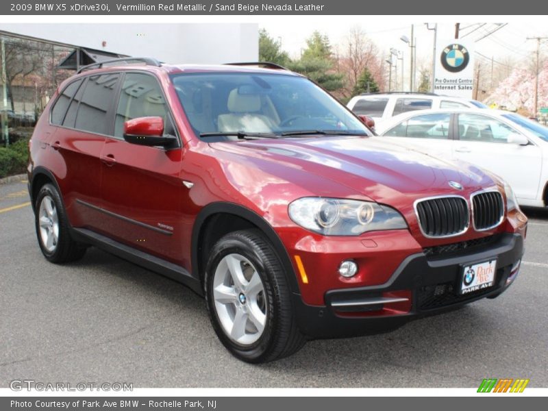 Vermillion Red Metallic / Sand Beige Nevada Leather 2009 BMW X5 xDrive30i