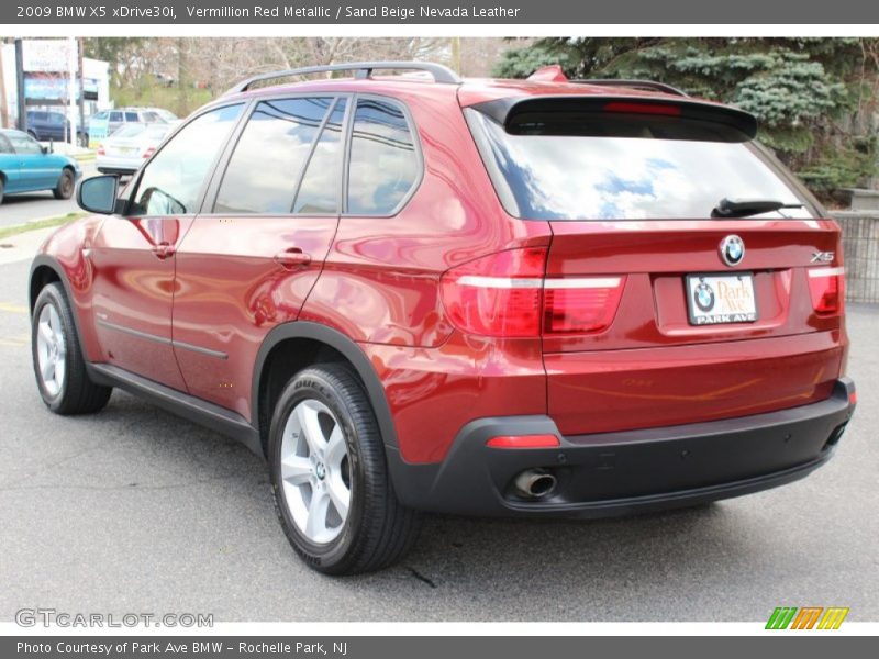 Vermillion Red Metallic / Sand Beige Nevada Leather 2009 BMW X5 xDrive30i