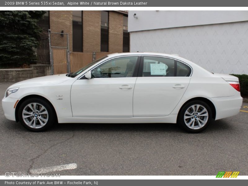 Alpine White / Natural Brown Dakota Leather 2009 BMW 5 Series 535xi Sedan