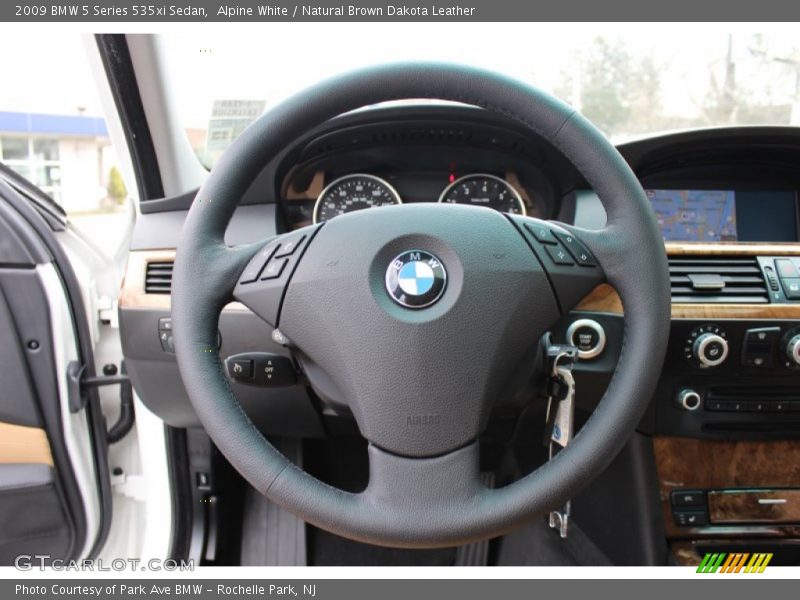 Alpine White / Natural Brown Dakota Leather 2009 BMW 5 Series 535xi Sedan