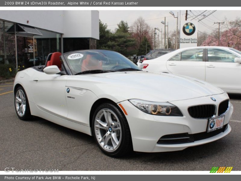 Alpine White / Coral Red Kansas Leather 2009 BMW Z4 sDrive30i Roadster