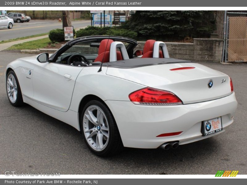 Alpine White / Coral Red Kansas Leather 2009 BMW Z4 sDrive30i Roadster