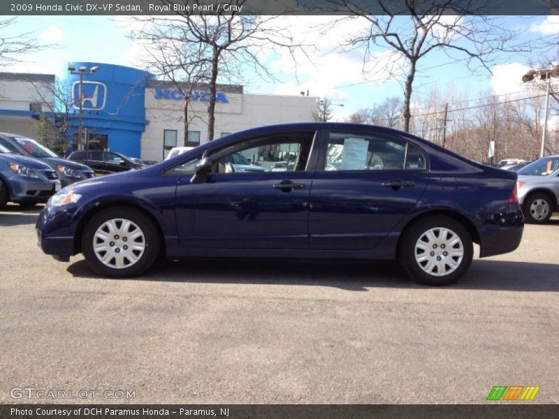 Royal Blue Pearl / Gray 2009 Honda Civic DX-VP Sedan