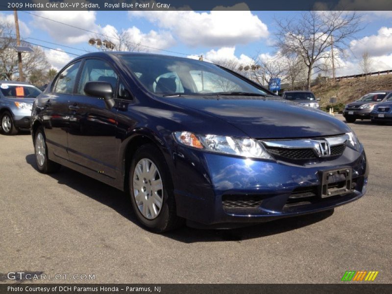 Royal Blue Pearl / Gray 2009 Honda Civic DX-VP Sedan