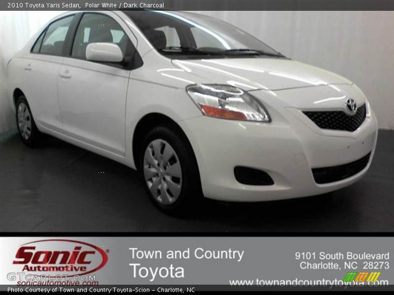 Polar White / Dark Charcoal 2010 Toyota Yaris Sedan