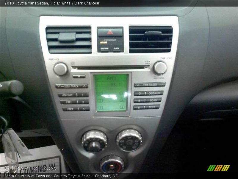 Polar White / Dark Charcoal 2010 Toyota Yaris Sedan