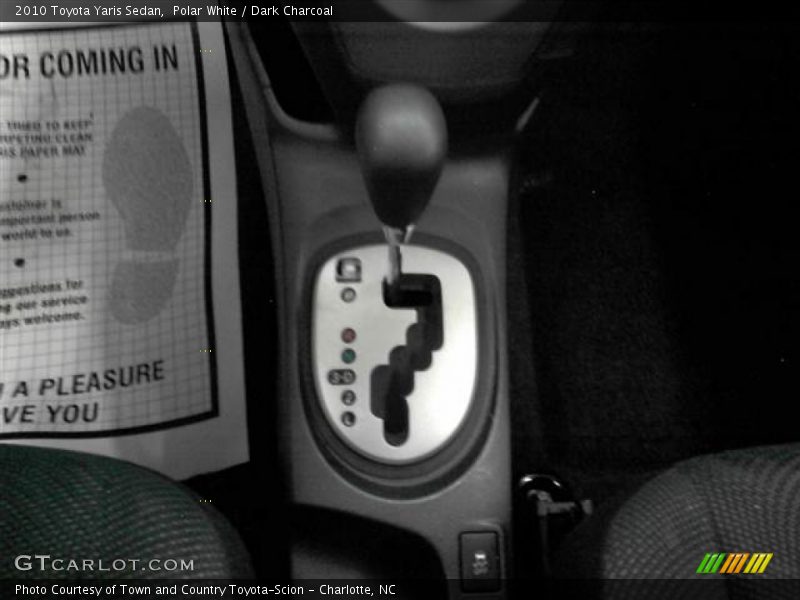 Polar White / Dark Charcoal 2010 Toyota Yaris Sedan