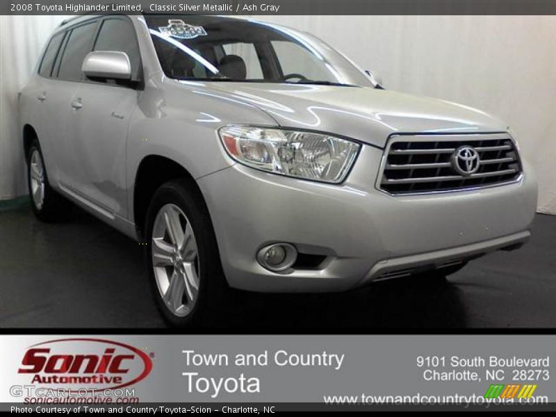 Classic Silver Metallic / Ash Gray 2008 Toyota Highlander Limited