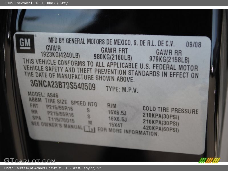 Black / Gray 2009 Chevrolet HHR LT