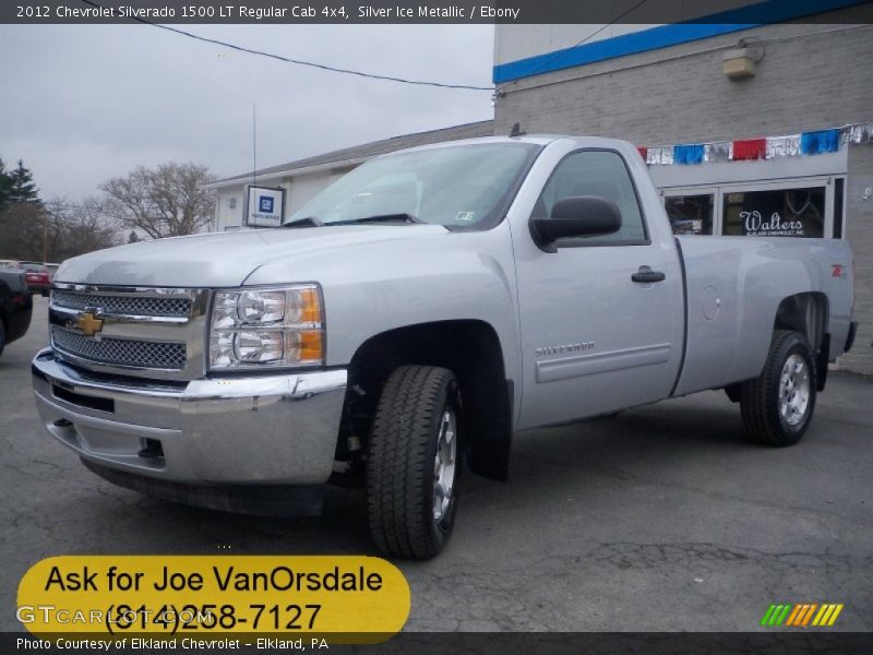 Silver Ice Metallic / Ebony 2012 Chevrolet Silverado 1500 LT Regular Cab 4x4