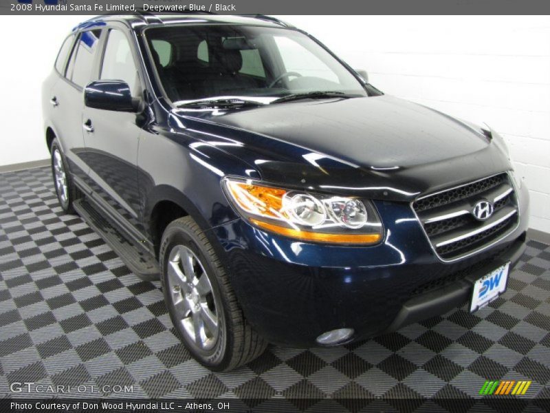 Deepwater Blue / Black 2008 Hyundai Santa Fe Limited