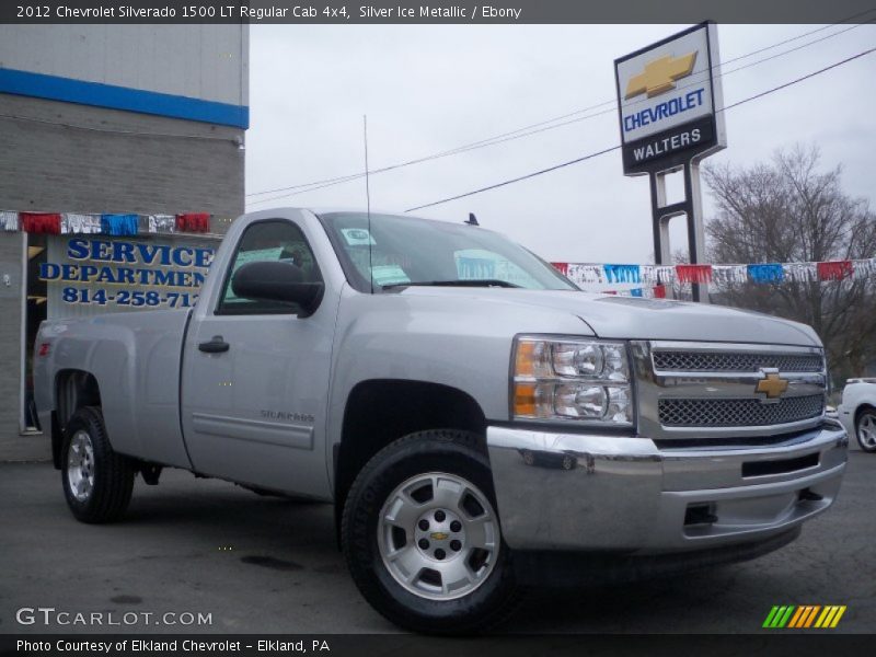 Silver Ice Metallic / Ebony 2012 Chevrolet Silverado 1500 LT Regular Cab 4x4