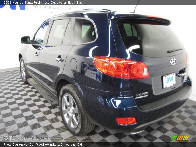 Deepwater Blue / Black 2008 Hyundai Santa Fe Limited