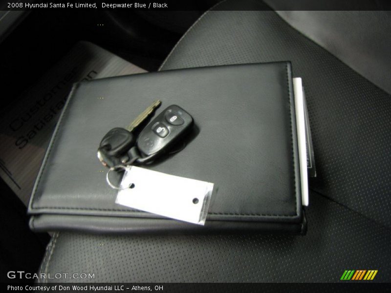 Deepwater Blue / Black 2008 Hyundai Santa Fe Limited