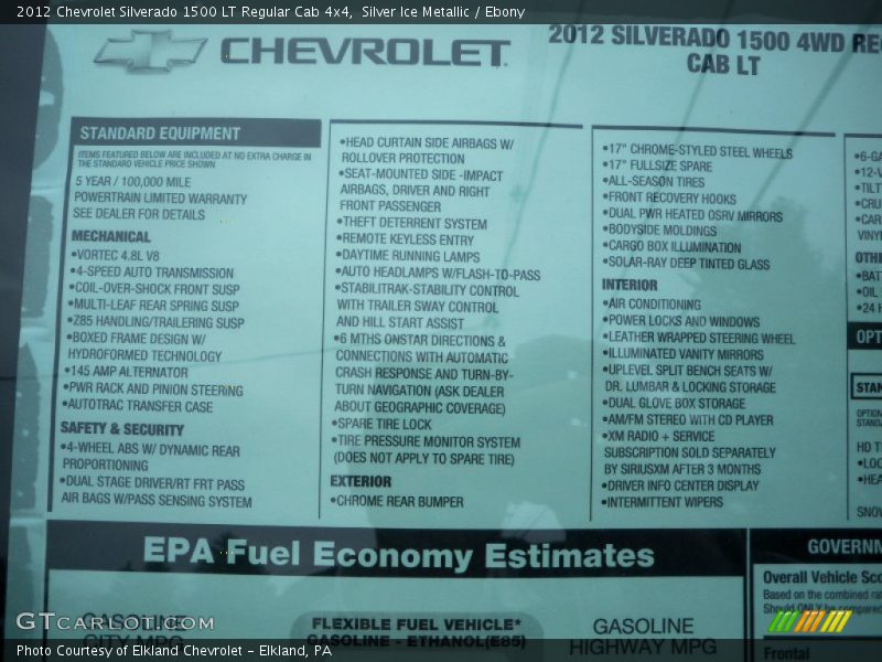 Silver Ice Metallic / Ebony 2012 Chevrolet Silverado 1500 LT Regular Cab 4x4