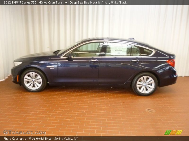 Deep Sea Blue Metallic / Ivory White/Black 2012 BMW 5 Series 535i xDrive Gran Turismo