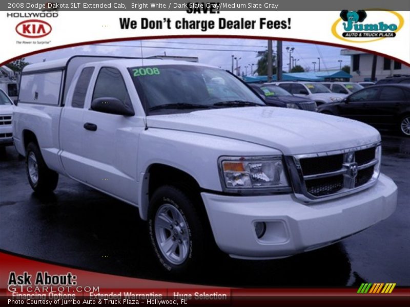 Bright White / Dark Slate Gray/Medium Slate Gray 2008 Dodge Dakota SLT Extended Cab
