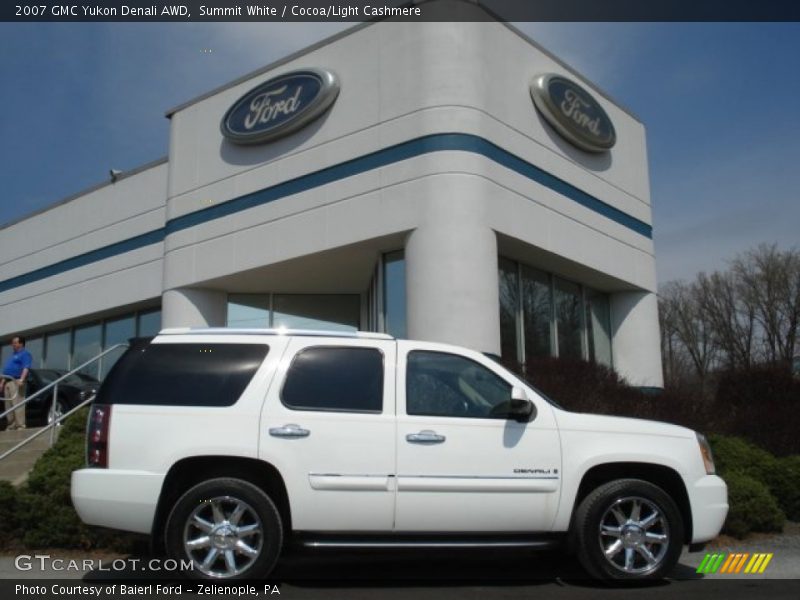 Summit White / Cocoa/Light Cashmere 2007 GMC Yukon Denali AWD
