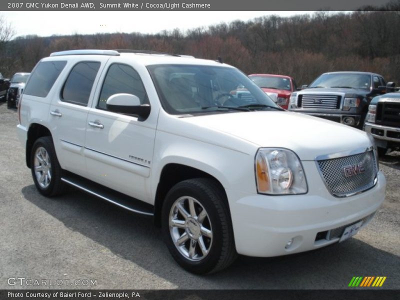 Summit White / Cocoa/Light Cashmere 2007 GMC Yukon Denali AWD