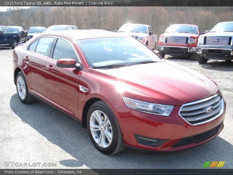Ruby Red Metallic / Charcoal Black 2013 Ford Taurus SEL AWD