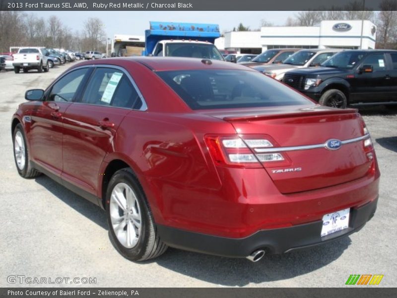 Ruby Red Metallic / Charcoal Black 2013 Ford Taurus SEL AWD