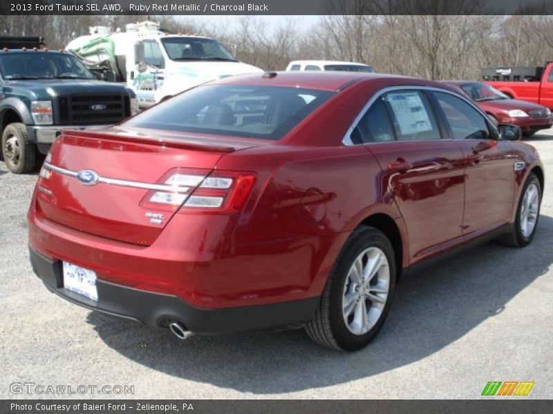 Ruby Red Metallic / Charcoal Black 2013 Ford Taurus SEL AWD