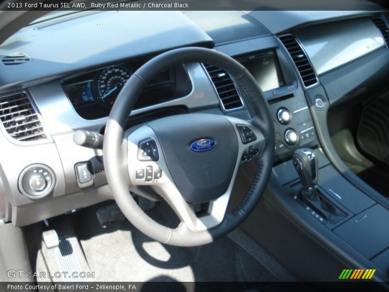 Ruby Red Metallic / Charcoal Black 2013 Ford Taurus SEL AWD