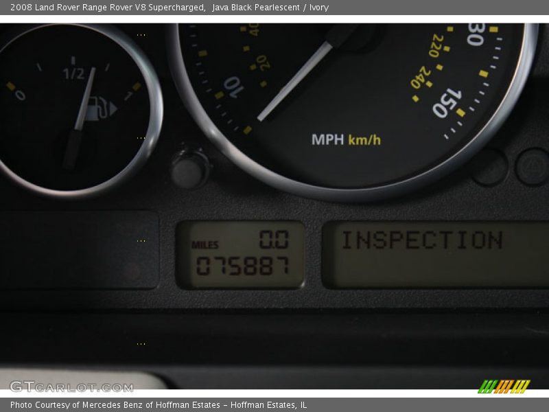 Java Black Pearlescent / Ivory 2008 Land Rover Range Rover V8 Supercharged